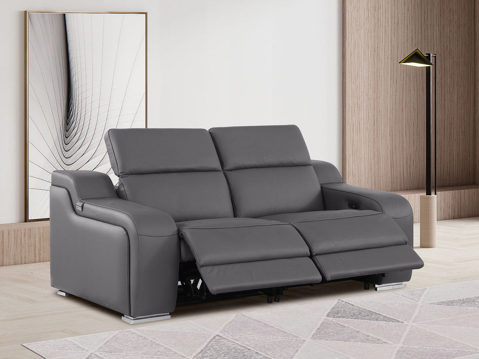Global United 6111 Power Reclining Loveseat | Genuine Leather