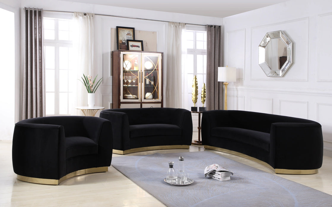 Julian Black Velvet Sofa