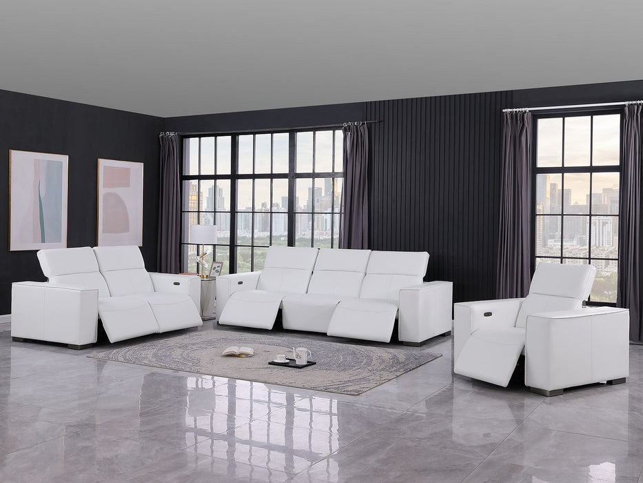 Global United 1208 3-Piece Reclining Set White