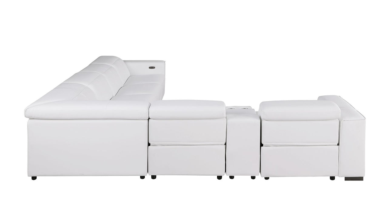 Global United 1208 White 7PC Sectional