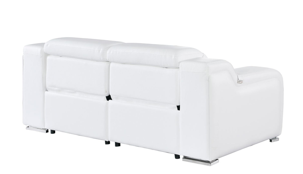 Global United 6111 Power Reclining Loveseat | Genuine Leather