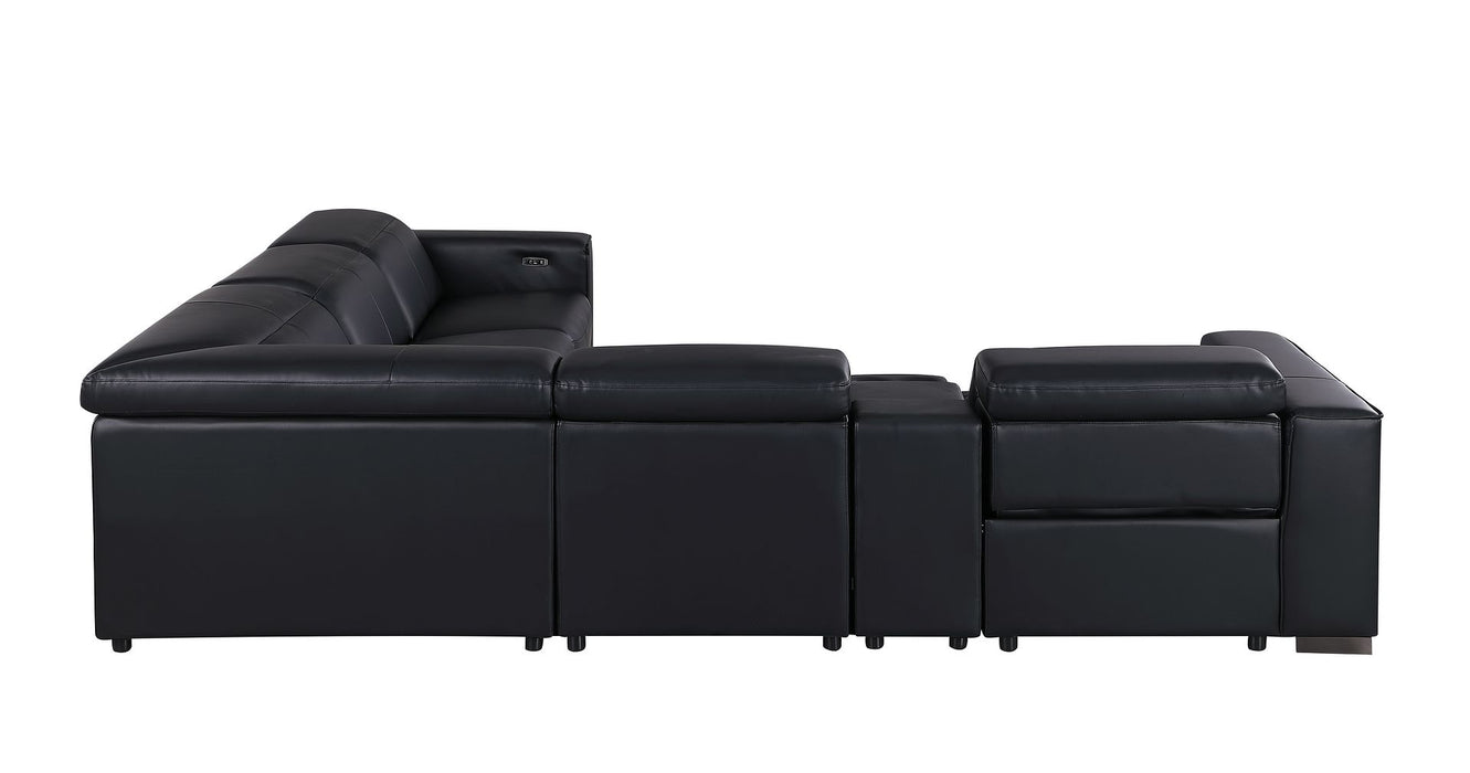 Global United 1208 Black 6PC Sectional
