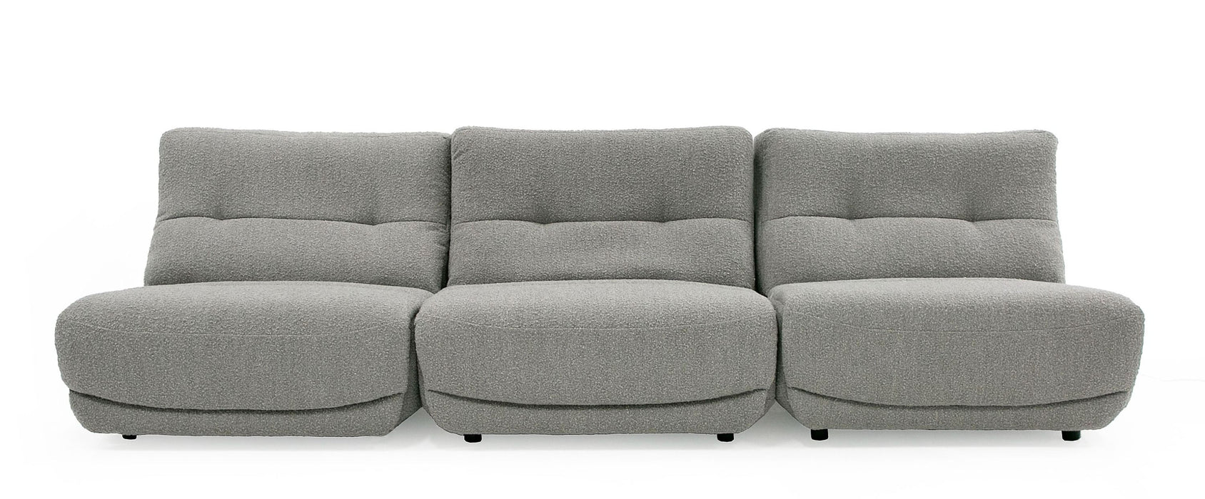 Basil - Modern Grey Fabric Large Sofa With 3 Electric Recliners