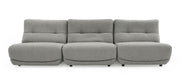 Basil - Modern Grey Fabric Large Sofa With 3 Electric Recliners