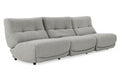 Basil - Modern Grey Fabric Large Sofa With 3 Electric Recliners