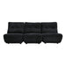Basil - Modern Black Fabric Small Sofa With 3 Electric Recliners