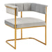 Bavaria - Modern Light Grey Fabric + Gold Accent Chair