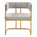 Bavaria - Modern Light Grey Fabric + Gold Accent Chair