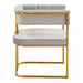 Bavaria - Modern Light Grey Fabric + Gold Accent Chair