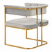 Bavaria - Modern Light Grey Fabric + Gold Accent Chair