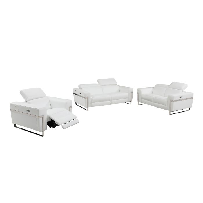 DivanItalia 990 3-Piece Reclining Set (Sofa, Loveseat & Chair) | Italian Leather