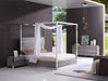 Eastern King Arlene Modern Grey Elm & Stainless Steel Bedroom Set