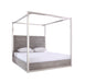 Arlene Modern Grey Elm & Stainless Steel Canopy Bed