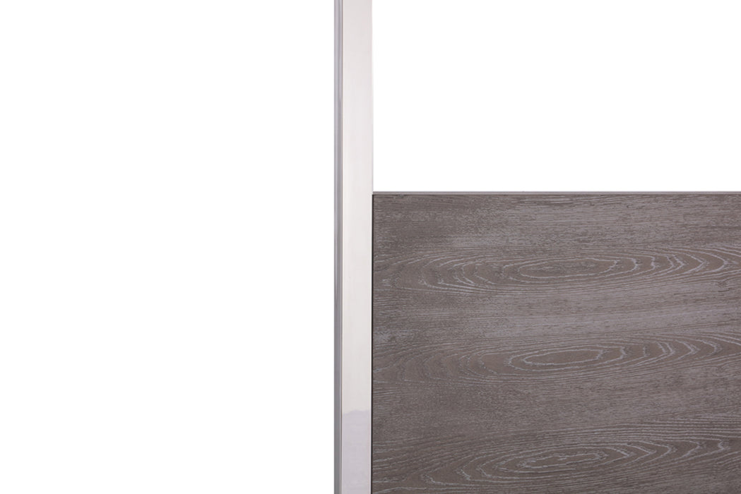Arlene Modern Grey Elm & Stainless Steel Canopy Bed