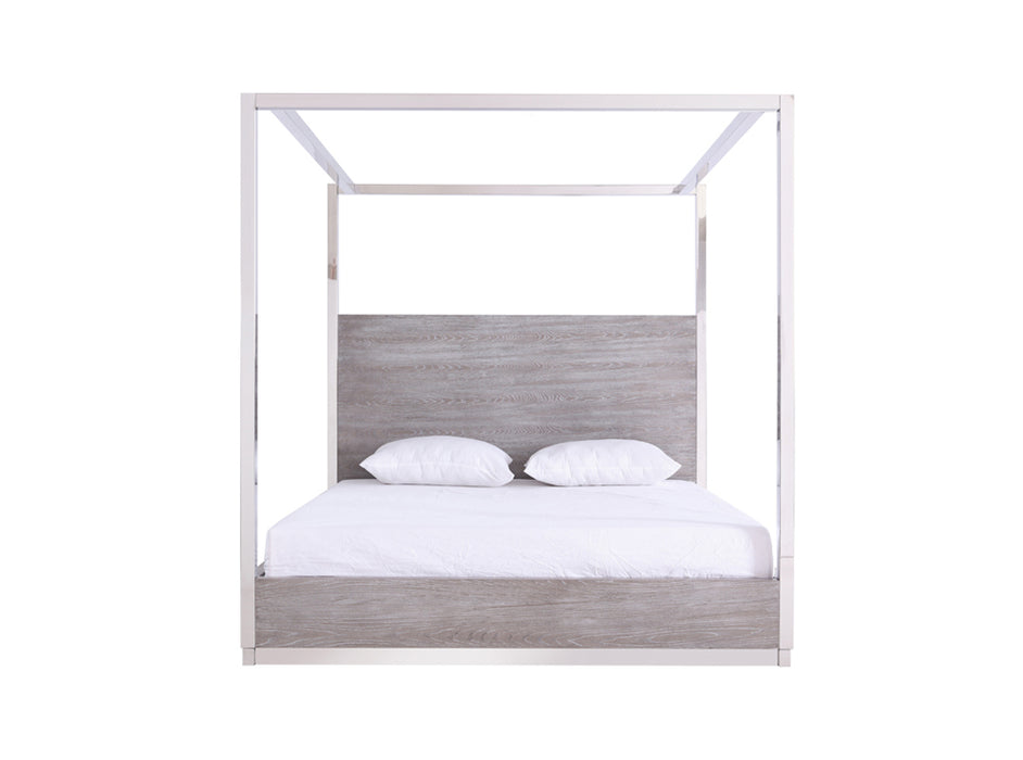 Arlene Modern Grey Elm & Stainless Steel Bedroom Set