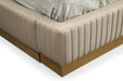 Sterling Modern Beige Bonded Leather & Gold Bed