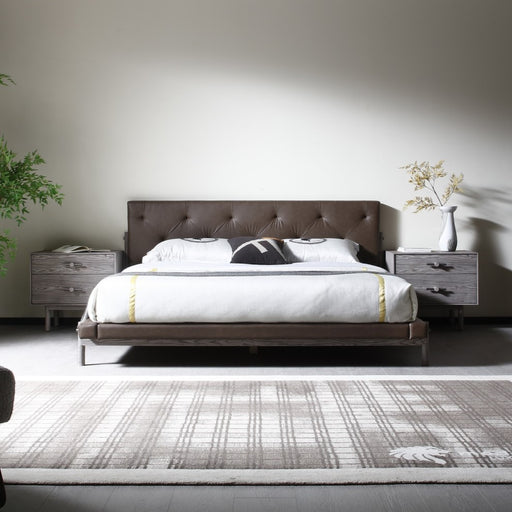 BD2406 - Brown Vegan Leather Bed