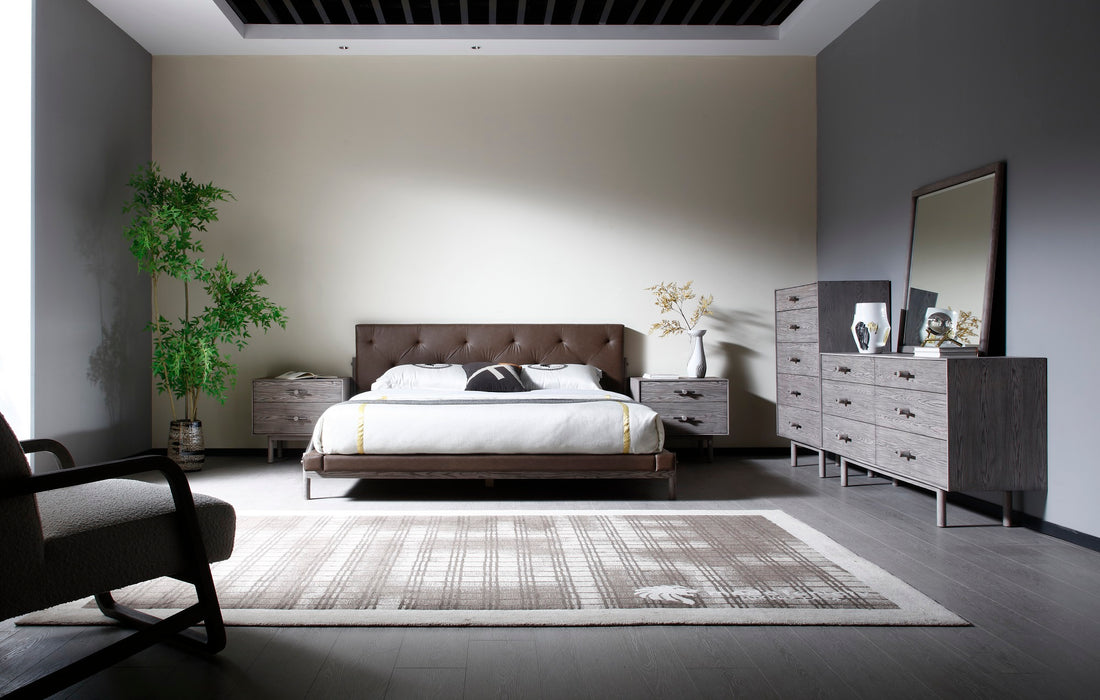 BD2406 - Brown Vegan Leather Bed