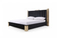 Queen Token Modern Black & Gold Bed