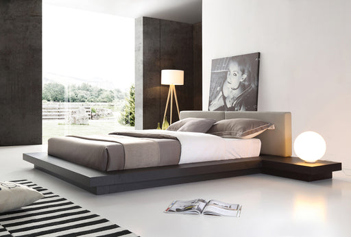 Queen Opal Modern Wenge & Grey Platform Bed