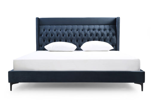 Wales Modern Blue Fabric Bed