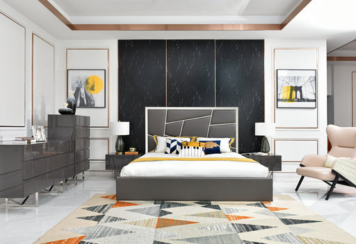 Queen Chrysler Modern Grey Bedroom Set
