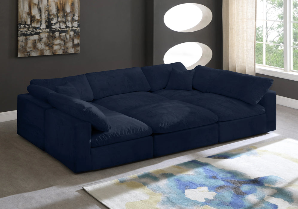 Cozy Navy Velvet Cloud Modular Sectional
