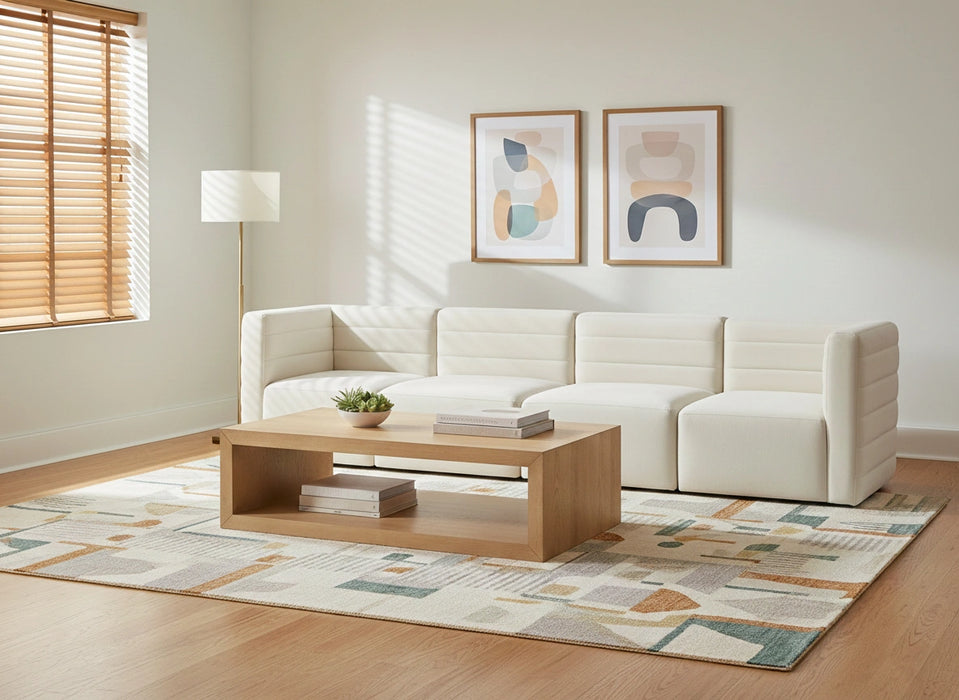 Quincy Cream Velvet Modular Sofa