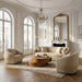 Belinda - Modern Beige Fabric 3-Seat Sofa