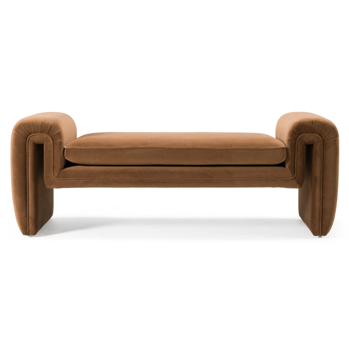 Bentley - Modern Brown Velvet Bench