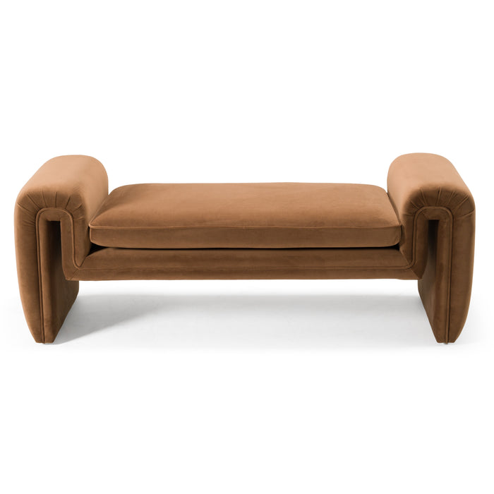 Bentley - Modern Brown Velvet Bench