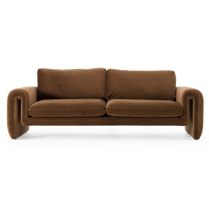 Bentley - Modern Brown Velvet Sofa