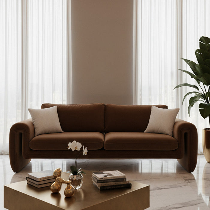 Bentley - Modern Brown Velvet Sofa