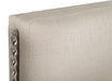 Bergeron + Lorenzo - Contemporary Cream Fabric + Light Oak 4-Piece Bedroom Set