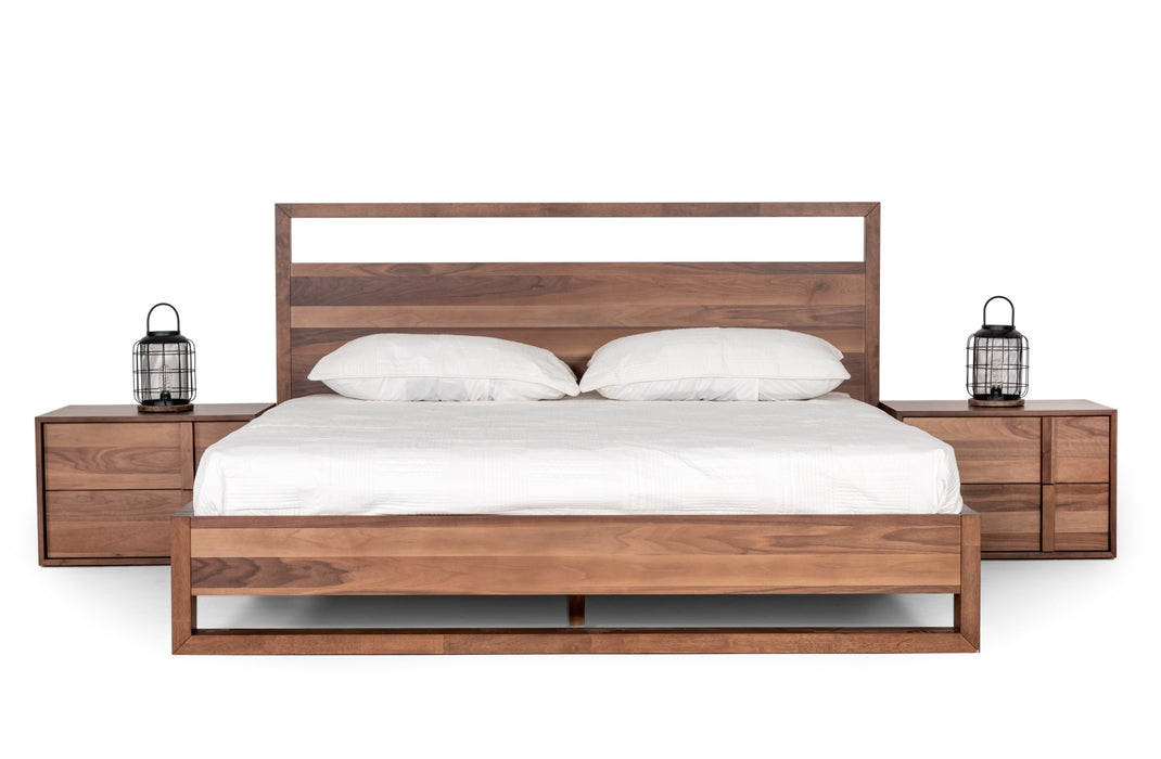 Queen Berlin - Modern Walnut Bed