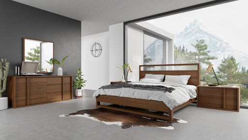 Eastern King Berlin - Modern Walnut Bedroom Set