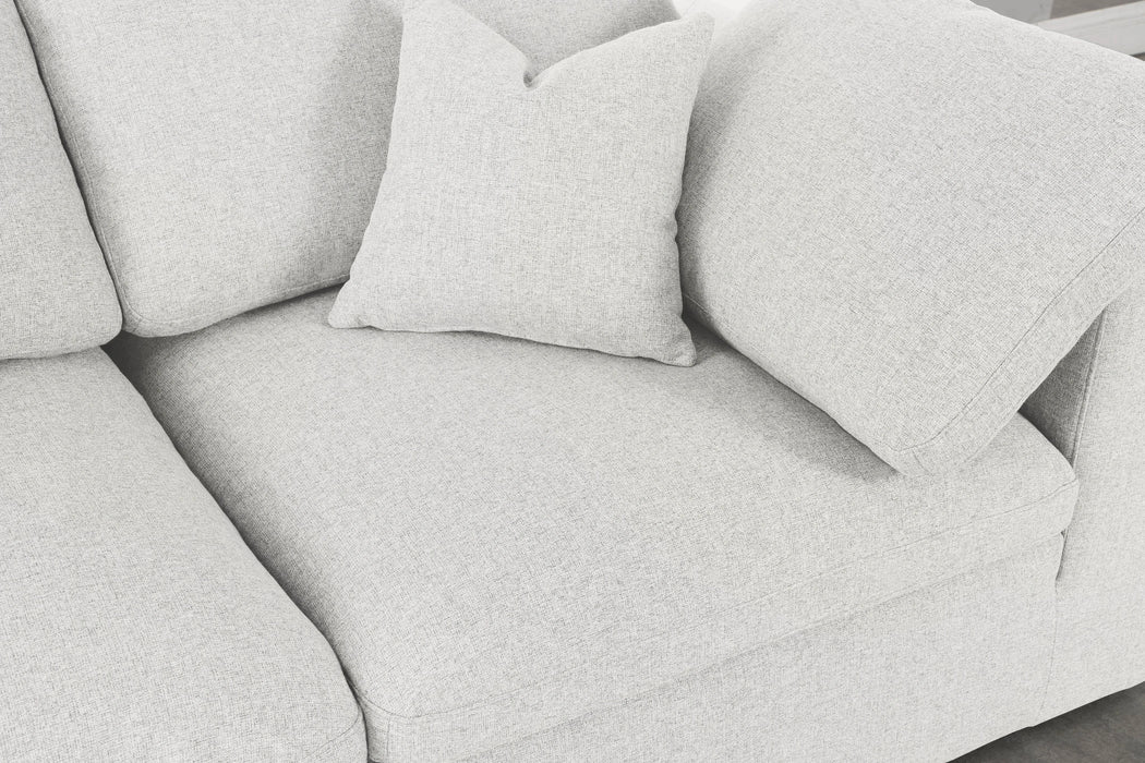 Serene Cream Linen Fabric Deluxe Cloud Modular Sofa