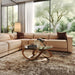 Bianca - Modern Brown Leather Sectional Sofa w/ 3 Recliners
