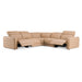 Bianca - Modern Brown Leather Sectional Sofa w/ 3 Recliners