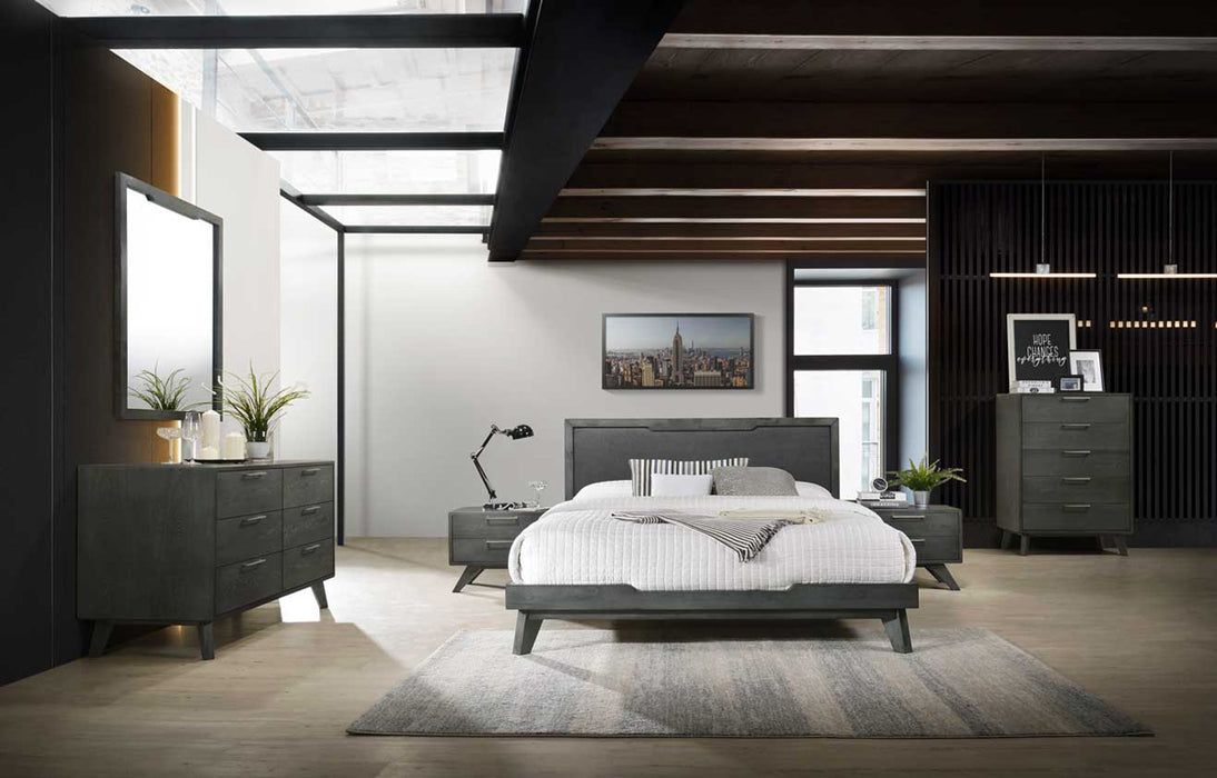 Queen Soria Modern Grey Wash Bedroom Set