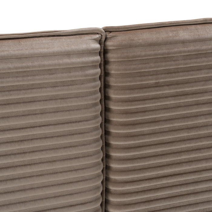 Breslow - Modern Dark Taupe Velvet Bed