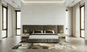 Breslow - Modern Dark Taupe Velvet Bed