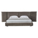 Eastern King Breslow - Modern Dark Taupe Velvet Bed