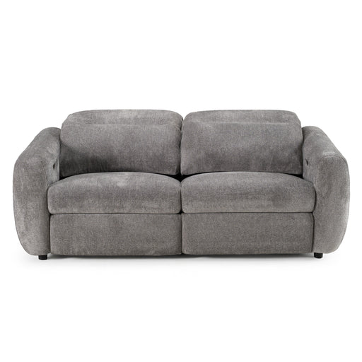 Brevig - Modern Grey Fabric Sofa w/ 2 Recliners
