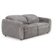 Brevig - Modern Grey Fabric Sofa w/ 2 Recliners
