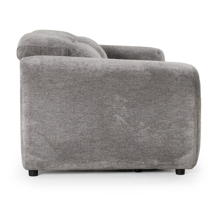 Brevig - Modern Grey Fabric Sofa w/ 2 Recliners