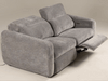 Brevig - Modern Grey Fabric Sofa w/ 2 Recliners