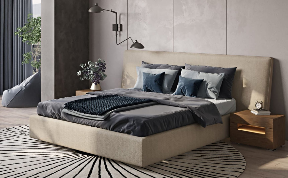 Brittany - Modern Beige Fabric Bed