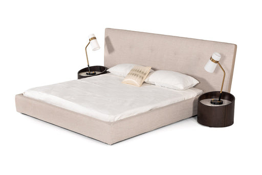 Brittany - Eastern King Modern Grey Fabric Bed
