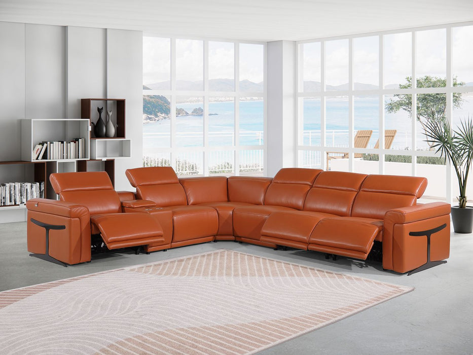 1126 DivanItalia Cream 7pc-3PR L-Shaped Sectional